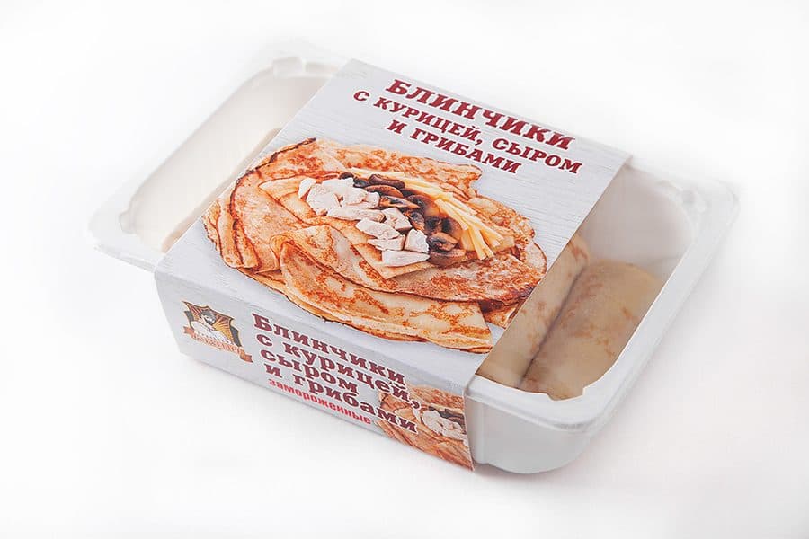 Блинчики с курицей, сыром и грибами