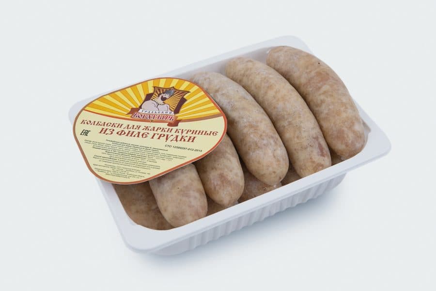 Колбаски для жарки куриные из филе грудки